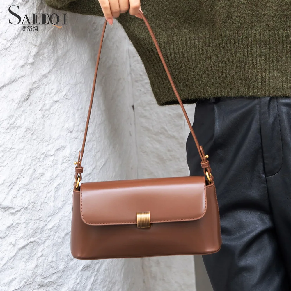 

Genuine Leather Women Shoulder Crossbody Small Bags Luxury Designer Brand Ladies Cowhide Underarm Bag for Woman High Quality New