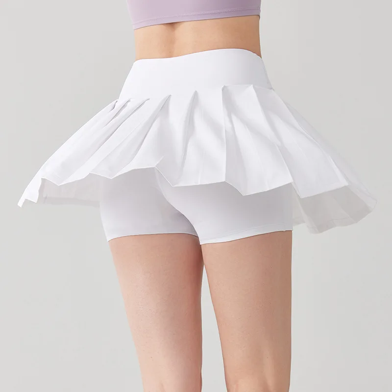 Tennis Skirt with Built-in Bottom Pants, Anti-Slip Sports Skirt, Versatile and Comfortable, Fake Two-Piece Skirt