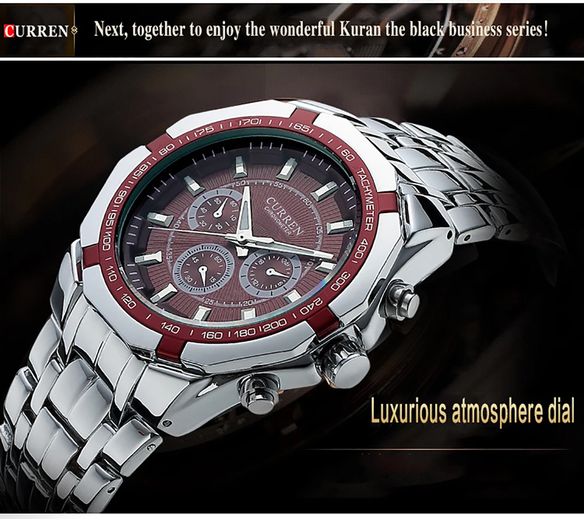 Quartz Watch For Men Fashion Stainless Steel Wristwatch Business fashion men's precision quartz watch three-eye fake wristwatch image 6