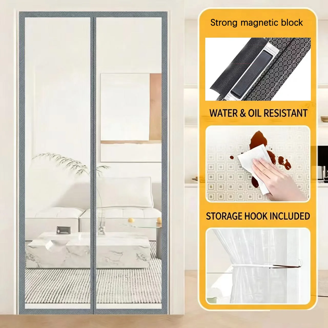 Mid opening air conditioning curtains, winter warm and windproof partition curtains, transparent soft plastic, no drilling requi