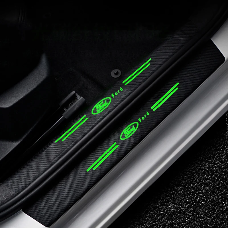 

Защитные светящиеся наклейки на пороги автомобиля для Ford F150 ST S MAX Fiesta Transit Ecosport Edge Escape Focus Explorer Galaxy