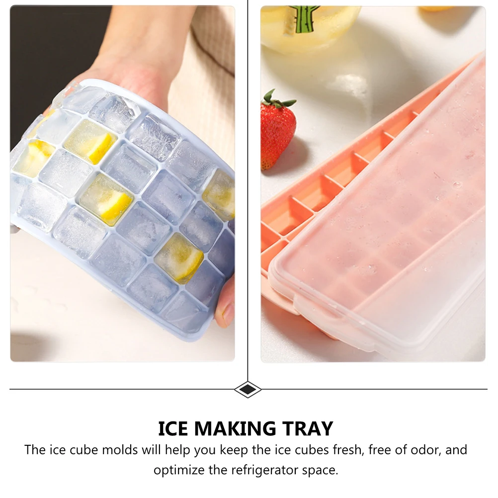 

3 Pcs Silicone Ice Tray Mold Buckets Cube Molds with Lid Cubes Maker Trays Mould