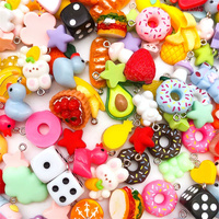 10/20PCS Mixed Color Resin Pendant, Perforated Fruit Donut, Animal Accessories, Keychain, Bracelet Accessories