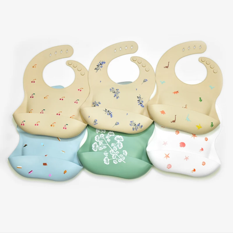 

Baby Silicone Bib Waterproof Infant Bibs Fashionable Newborn Feeding Cloth Toddle Bibs Adjustable Saliva Towel For Boys Girls