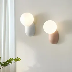 Nordic LED Wall Lamp Macaron Wall Sconce For Living Room Bedroom BedsideLamp Home Minimalist Aisle Decor Lustre Lighting Fixture