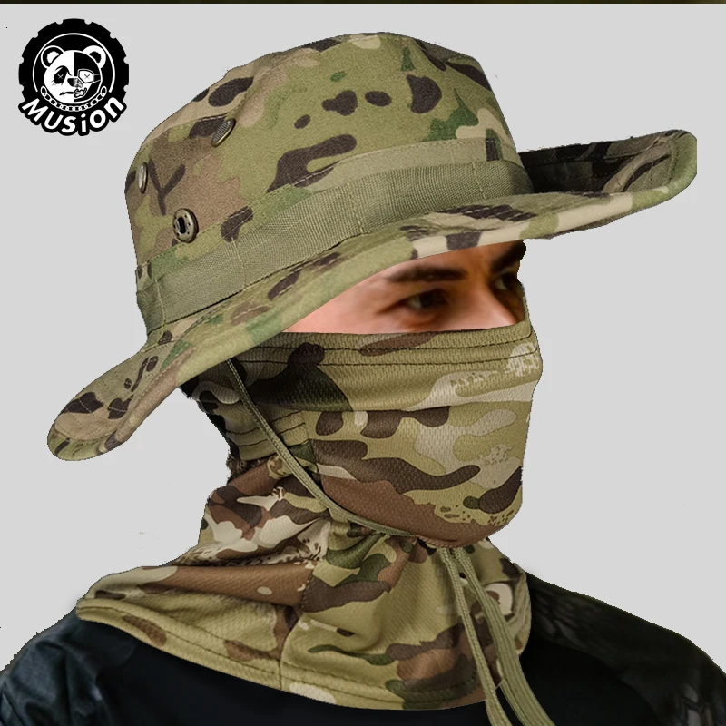 Musion Boonie Hut Sturmhaube Hut Anzug faltbarer Hut Sonnenschutz Angelkappe atmungsaktiv Fischer Outdoor Jagd Angeln breit H – Detail 10