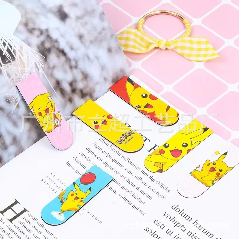 Pokémon Cartoon Magnet Bookmarks Creative Pikachu  Stationery Book Kawaii  Accessories Student Reading Marker School Supplies