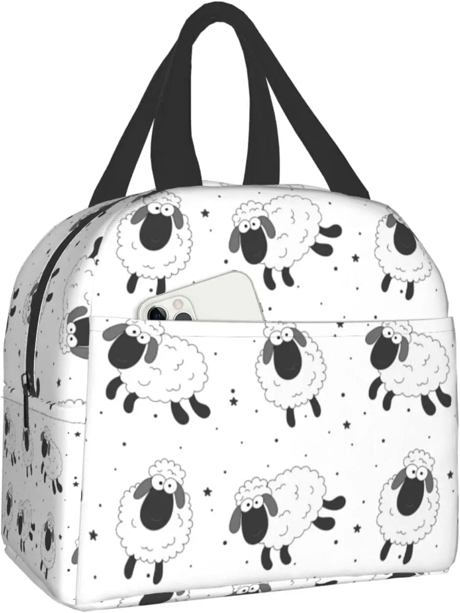 

Cute Sheep Cat and Owl Lunch Bags Insulated Lunch Box for Women Men Tote Bag Lunch Container for Work Travel Outdoors