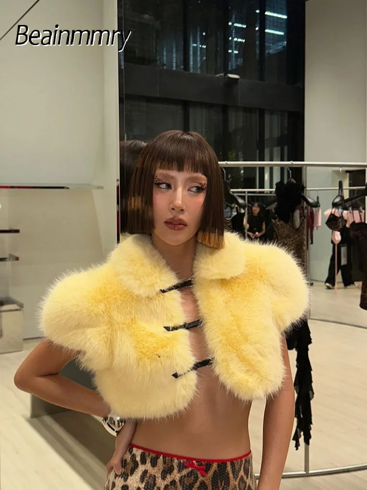 شيك فو الفراء فائقة القصيرة المرأة موضة مثير التلبيب الصلبة قصيرة الأكمام الدانتيل متابعة رقيق سليم بلوزة سيدة عطلة الشارع القمم #1