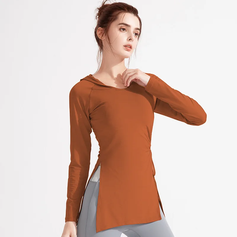 Sports Top Woman Gym Shirt 2025 Long Sleeve Yoga Clothes Pilates Sportswear Hooded Fitness T-shirts Yoga Wear Running Blouses