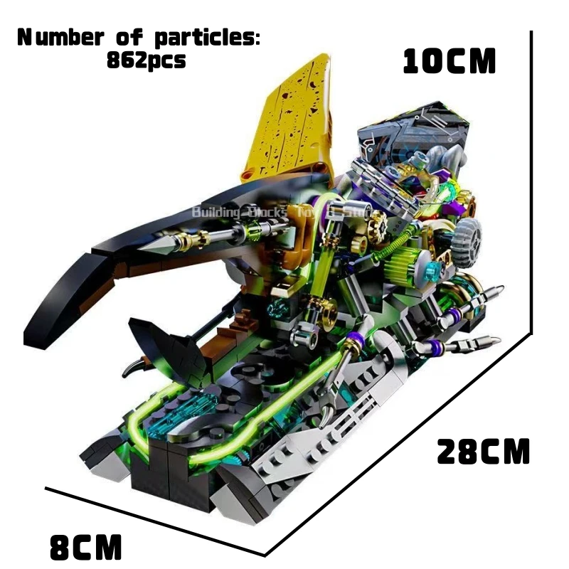 862pcs 새로운 기술 기계 곤충 빌딩 블록 벽돌 모델 세트 동물 세계 조립 장난감 소년 어린이 크리스마스 선물