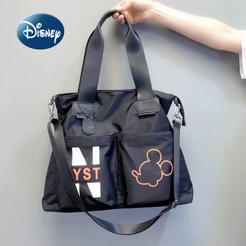 Bolsa de ombro Disney-mickey feminina, bolsa de desenhos animados de grande capacidade, bolsa de viagem multifuncional de alta qualidade, nova moda