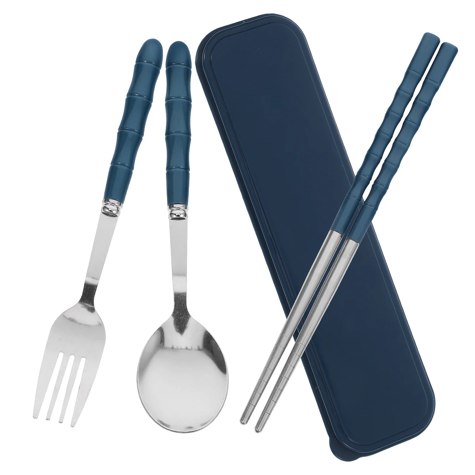 

Stainless Steel Fork Spoon Chopsticks Portable Cutlery Set Reusable Flatware for Camping School Office Outdoor Dining Picnic