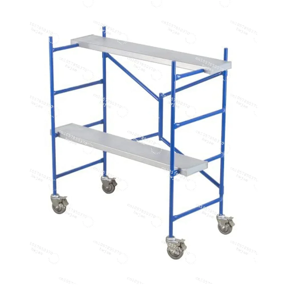 Portable Multi-use Mini Scaffold 4 Step Ladder Rolling Metal Work Platform for Home Improvement And Maintenance