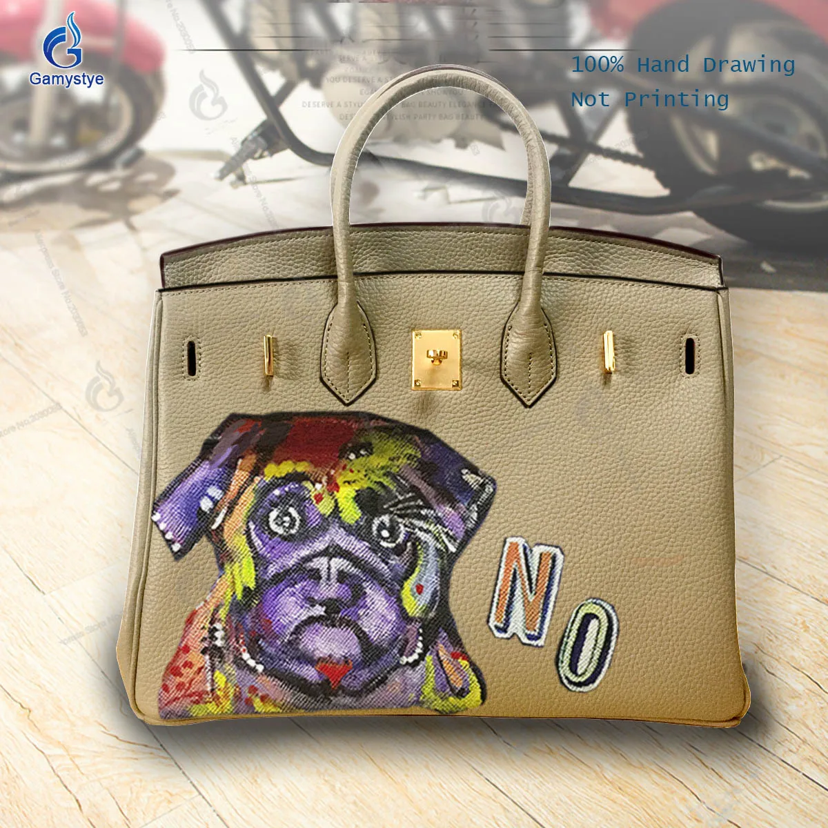 Art Hand-Painting No puppy Customize Totes Female designer handbags high quality Messenger Shoulder Bag 100% Genuine Leather New