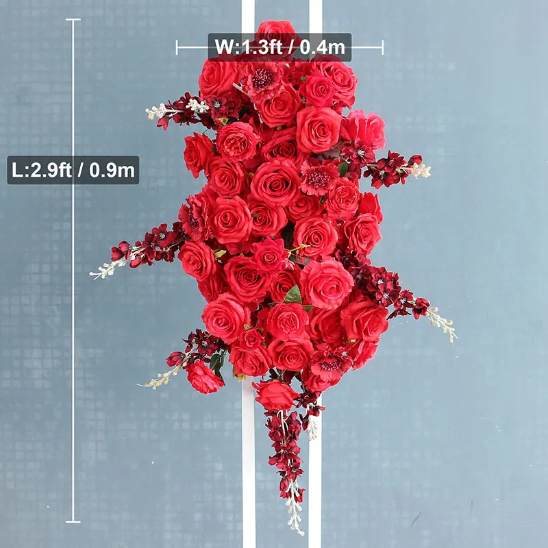 Heart-Shaped Wedding Decoration with Frame, Artificial Rose, Floral Party Backdrop Decor Stand, Red Rose, Luxury