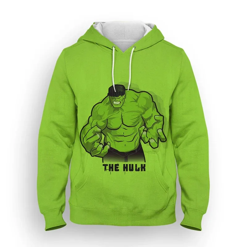 Miniso Hoodies Hulk Cartoon Anime 3D Printed Streetwear Men Women Fashion Oversized Sweatshirts Hoodie Kids Pullovers