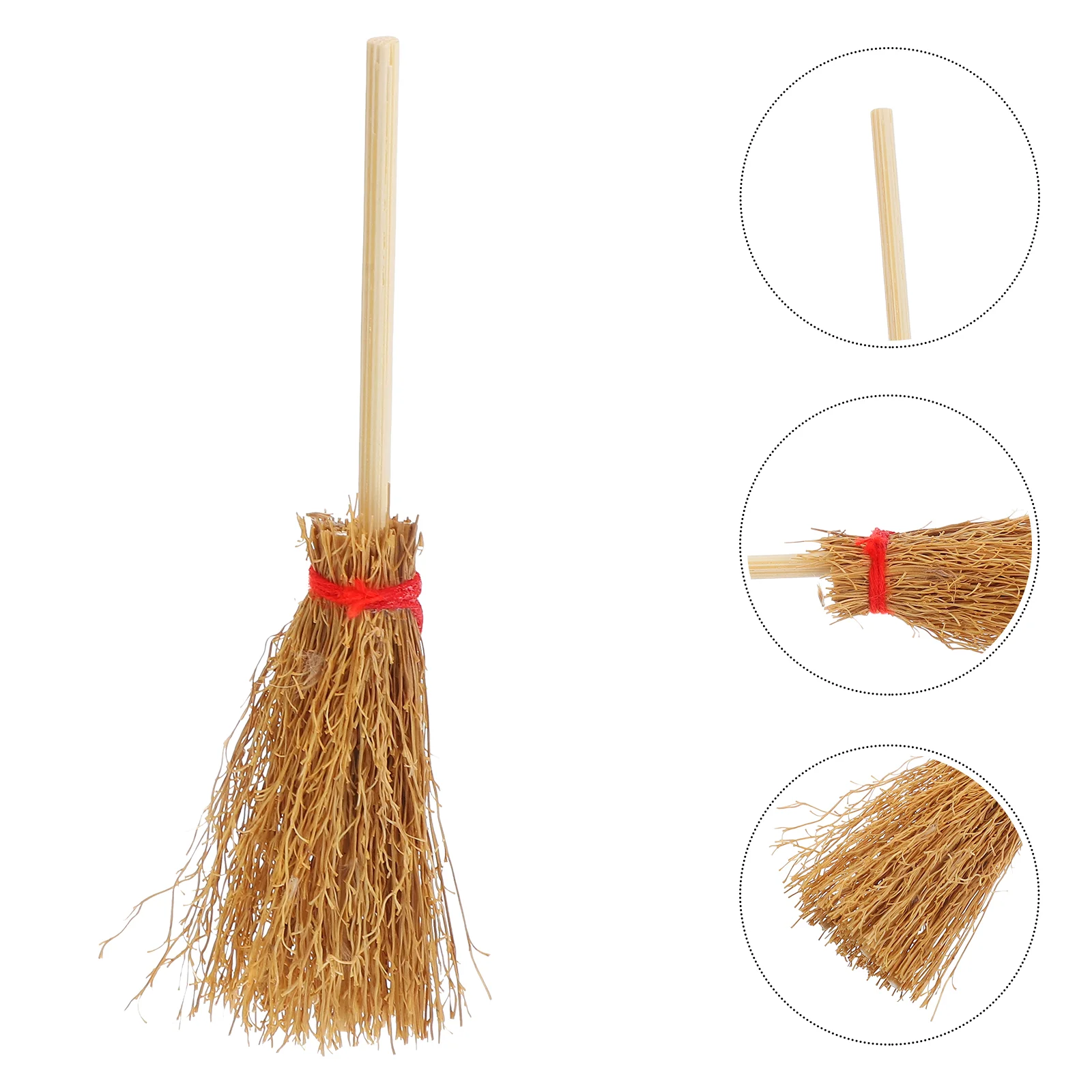 50 Pcs Mini Broom The House Simulated Brooms Decor Accessories Props Playhouse Wood Miniature Desktop