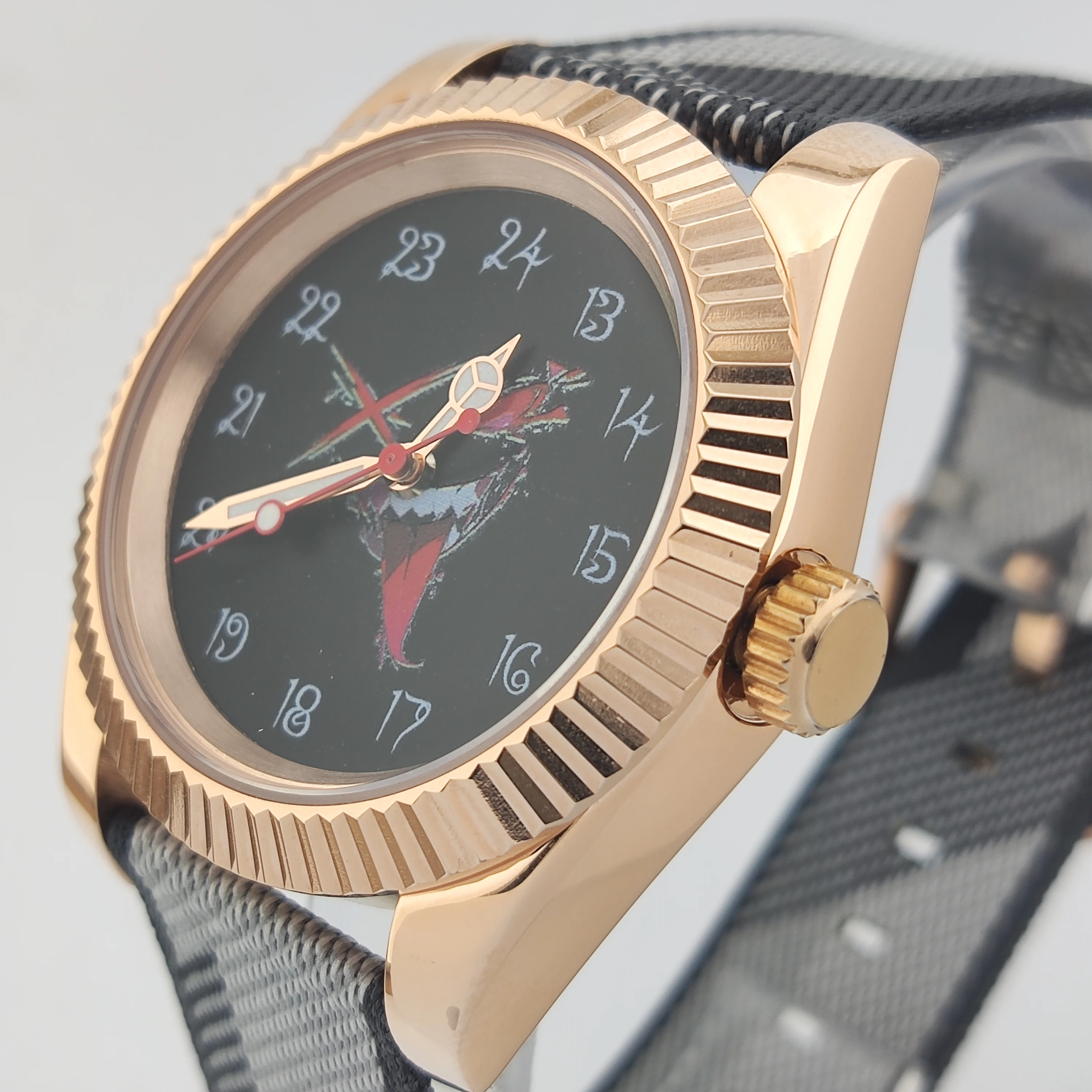 39mm/36mm męski zegarek mechaniczny kreatywny uśmiech NH35 luksusowy męski zegarek automatyczny szafirowa stal nierdzewna 10Bar wodoodporny