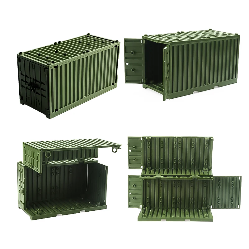 Military Container Weapon Boxes Bricks Accessories Scene World War 2 WW2 Army Soldiers SWAT Building Blocks Bricks Children Toys