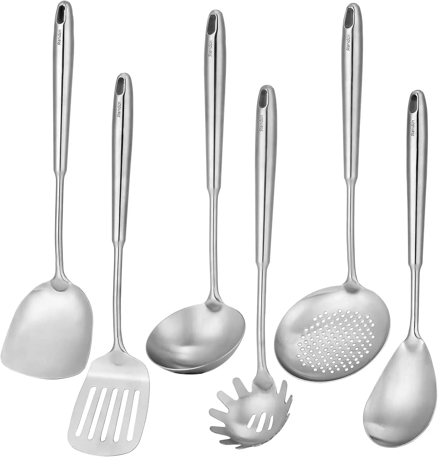 

6-Piece Stainless Steel Kitchen Utensil Set, Professional Cooking Tools with Spatula and Ladle