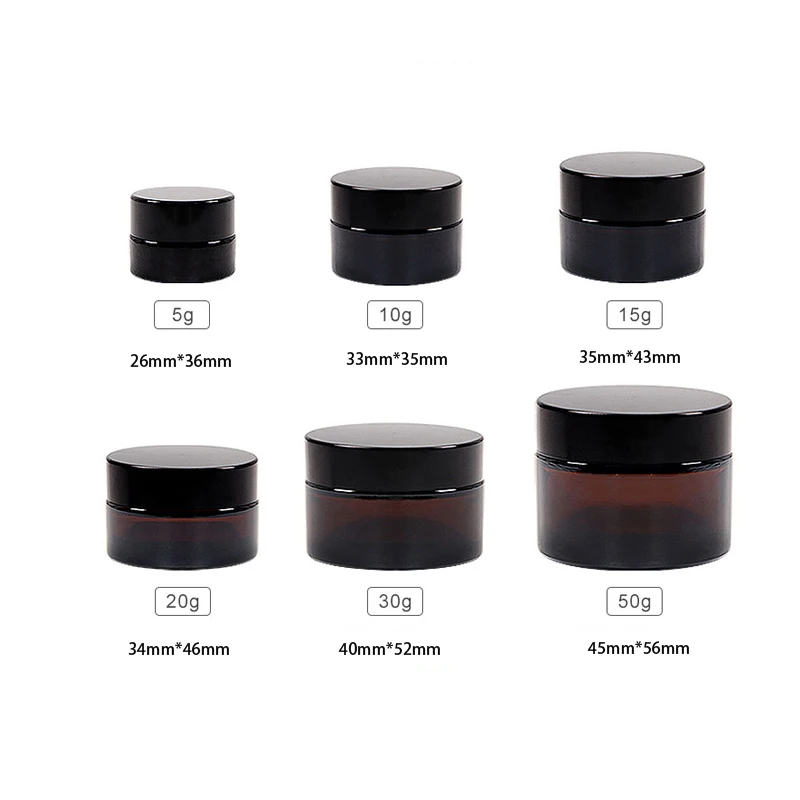 5g 10g 20g 30g 50g Glass Jars With Lids Round Cans Storage Pots Wide Mouth Empty Cosmetic Bottles For Creams Lotion Ointments