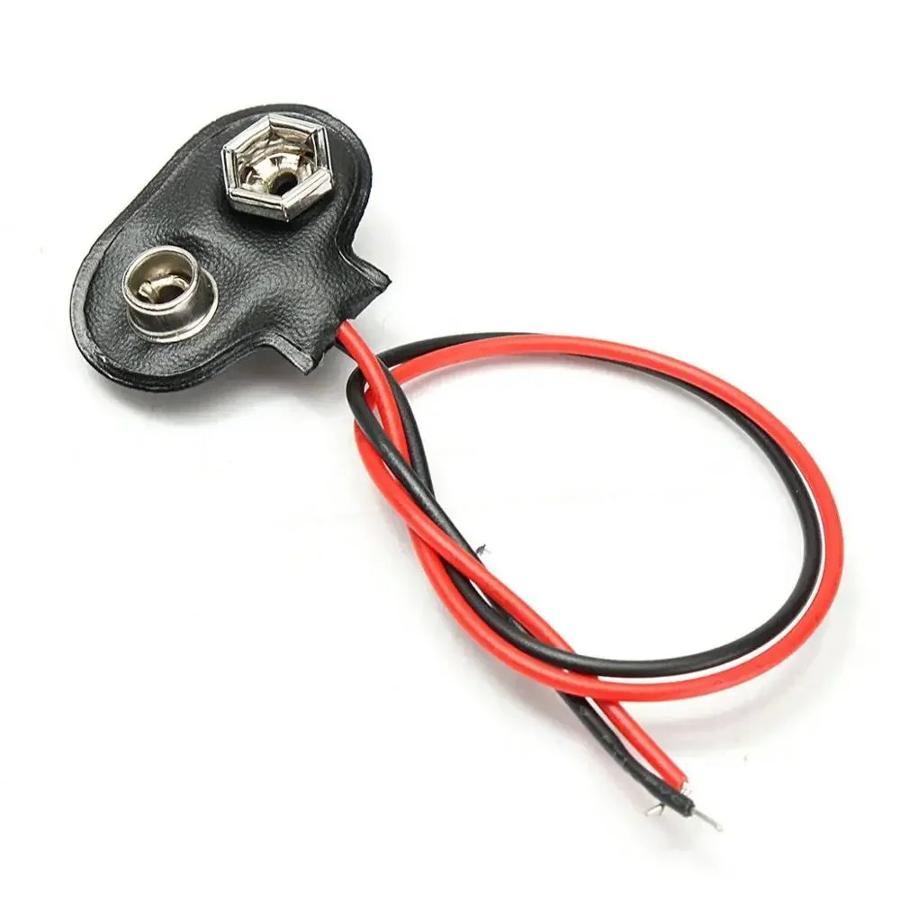 600pcs 9V Battery Snap Connector Terminal Clip Wire Cable Adapter Holder Experimental  Power  Connectors T Style 15cm