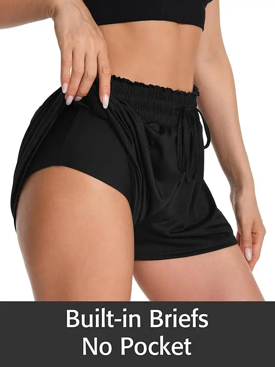 Anfilia 3" Women High Waisted Swim Board Shorts UPF 50+ Quick Dry Swim Trunks with Liner image 4