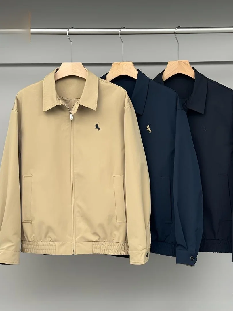 

Fall Faion Herringbone Collar Embroidered Jaet Casual Versatile American Sle Leisure Outerwear Stand Fit Polyester F...