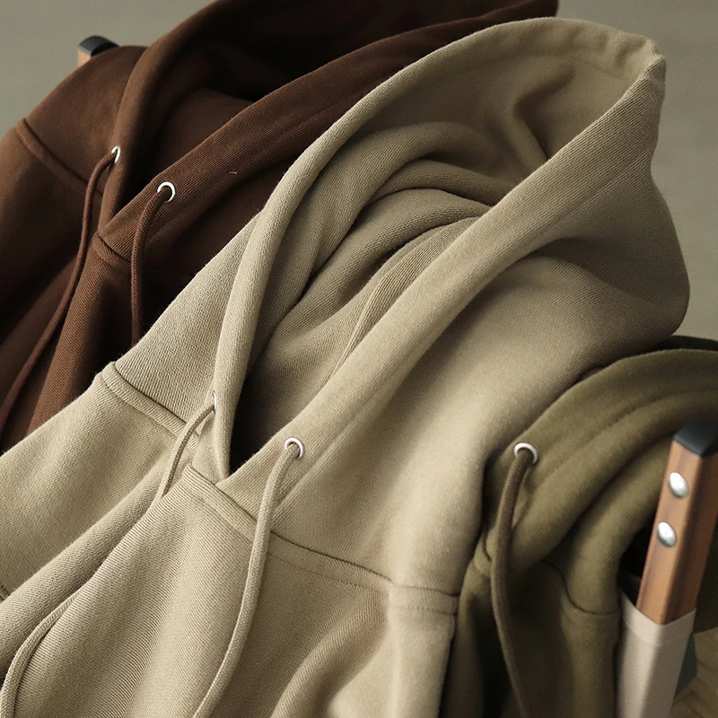 

Винтажное мужское худи цвета хаки в американском ретро-стиле из чистого хлопка, свободного кроя, с капюшоном, для весны и осени