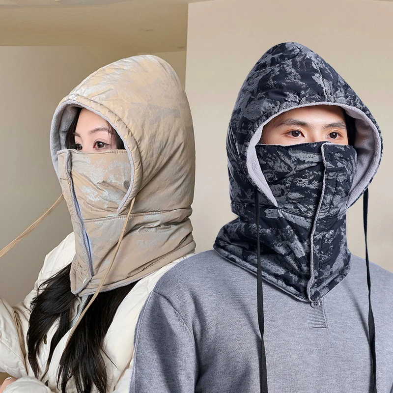 

Thickened Winter Hat for Men Women Electric Bike Riding Warmth Protection Windproof Cold Resistant Face Mask LeScarf Skiing Cap