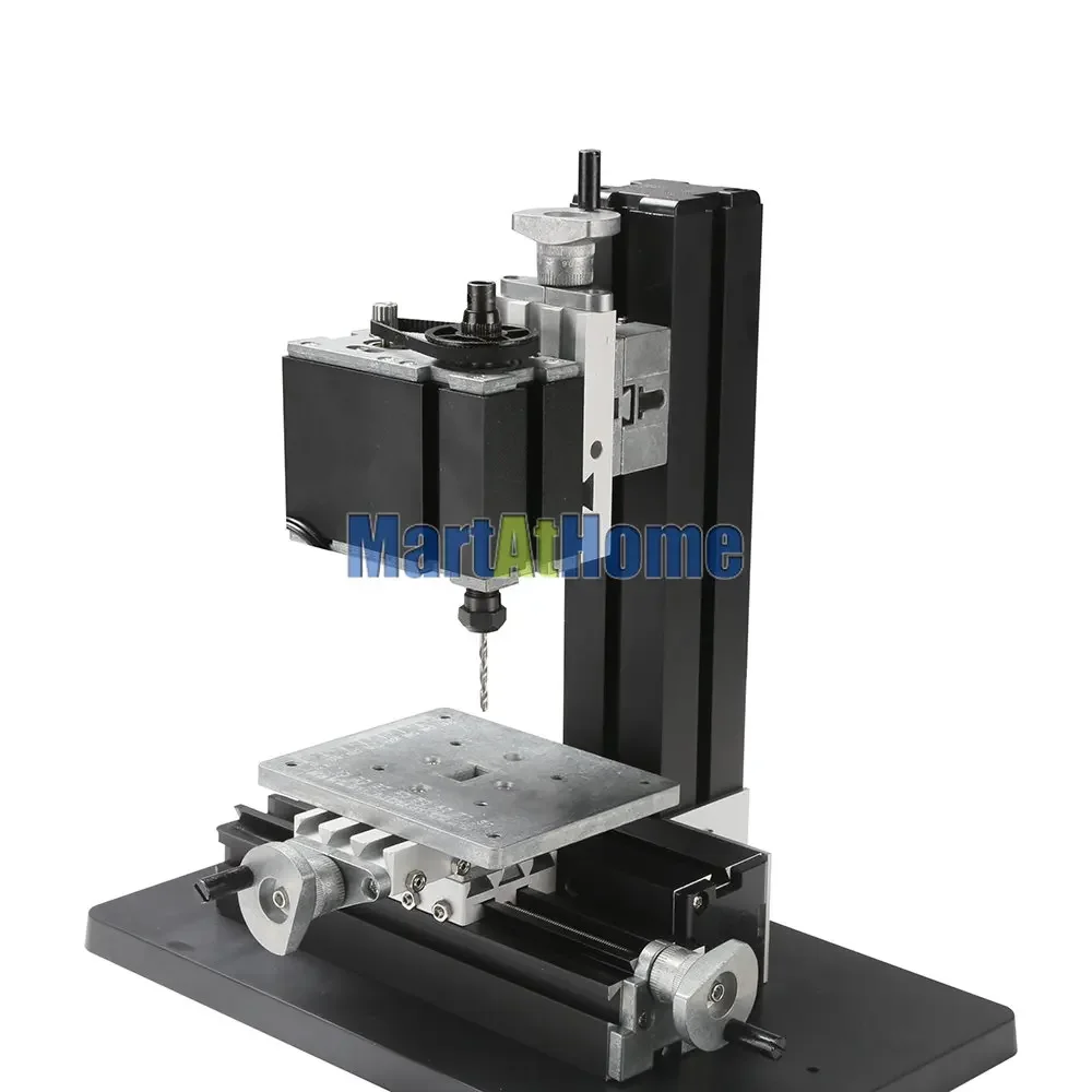 60W High Power Mini Metal Drilling Machine Tool TZ20004M 12000RPM Travel 145*32mm with Drilling Table