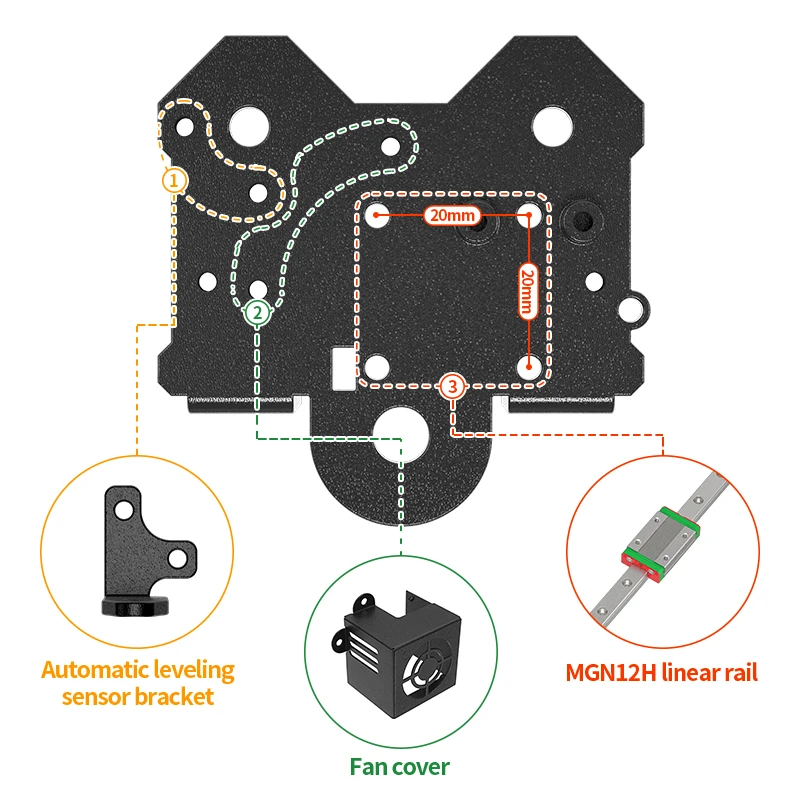 3D Printer Parts X Axis MK8/MK10 Linear Rails Extruder Direct Drive Ender3 Upgrade Kit Backplane Bracket For Ender 3/Cr10