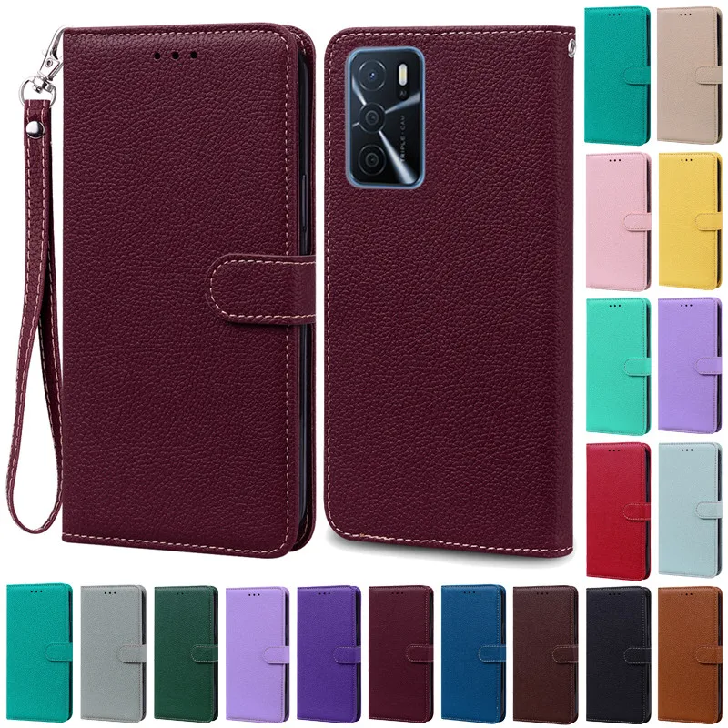 For OPPO A16 Case Wallet Flip Leather Cover For Oppo A16s Case OppoA16 s CPH2269 CPH2271 Silicone Case For Oppo A16 A16s Cover