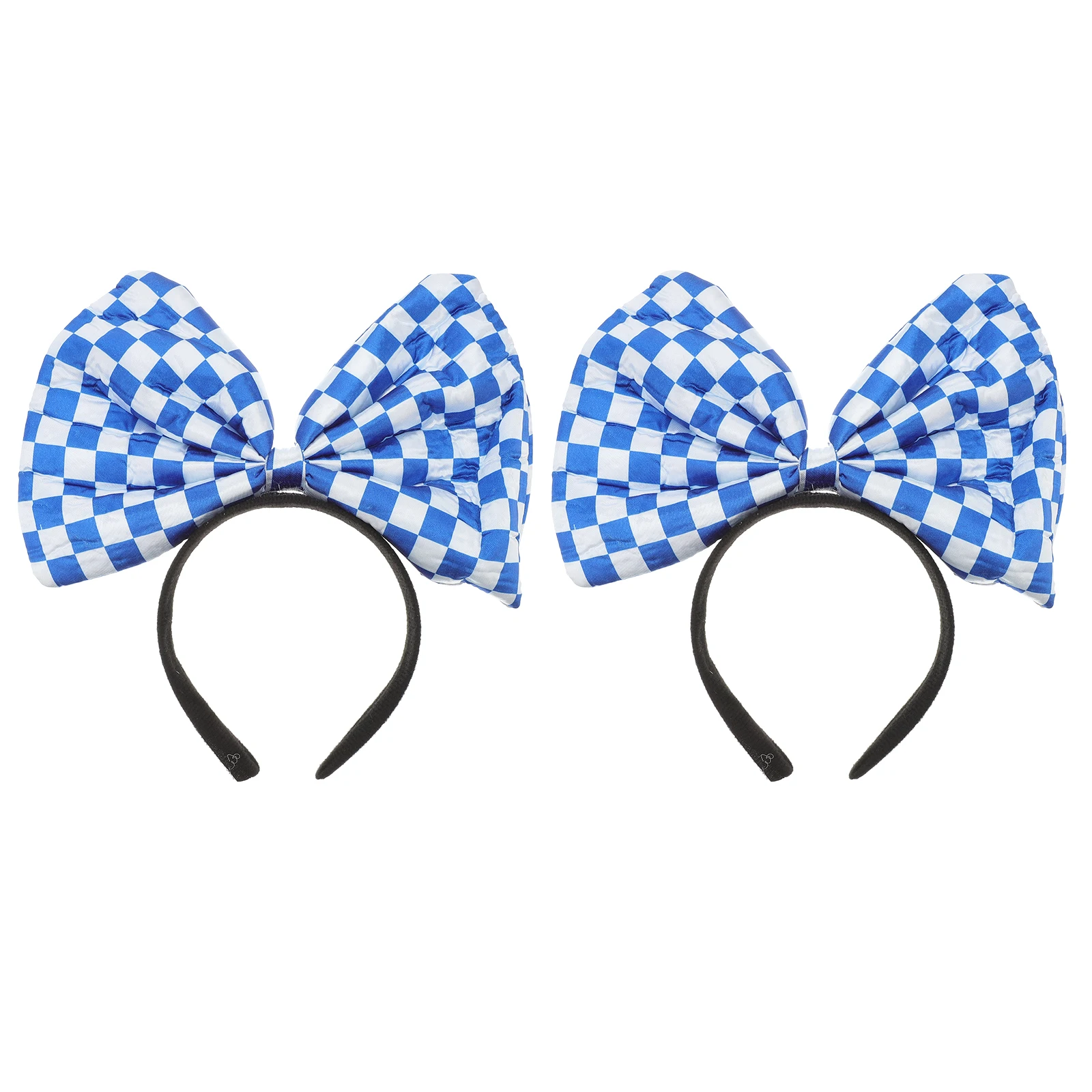 

2 Pcs Oktoberfest Headband Headbands Plaid Hair Bows for Women Elastic Big Girl
