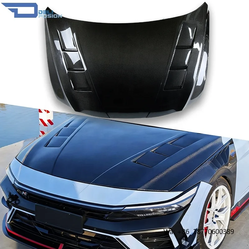 

For 2021-2024 Hyundai Elantra N/Avante N (CN7) DLF Design Double Sided Carbon Vented Hoods