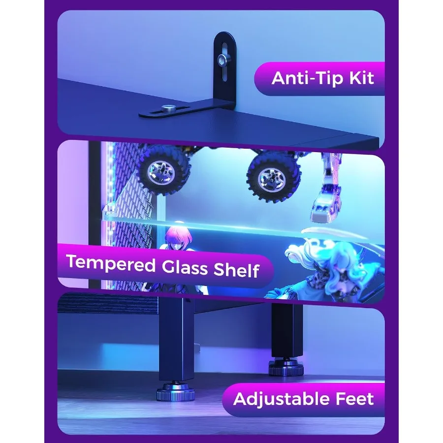 72" Tall Display Case with LED Lights, Display Cabinet for Small Space view 5