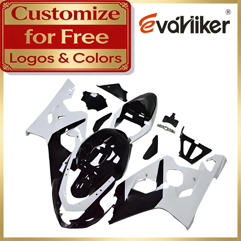

ABS Plastic Motorcycle Fairing kit For Suzuki GSXR600 2004 2005 white black GSXR750 04 05 K4 Injection Molded Fairing Custom