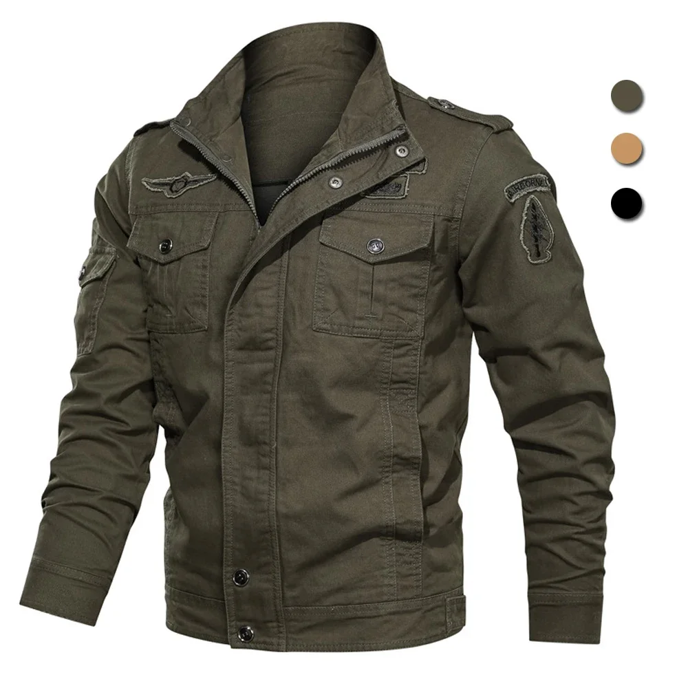 Bomber Jacket Men Fleece Flight Tactical Cotton Jackets Plus Size 6XL Vintage Spring Winter Casual Cargo Coat Jaqueta Masculina