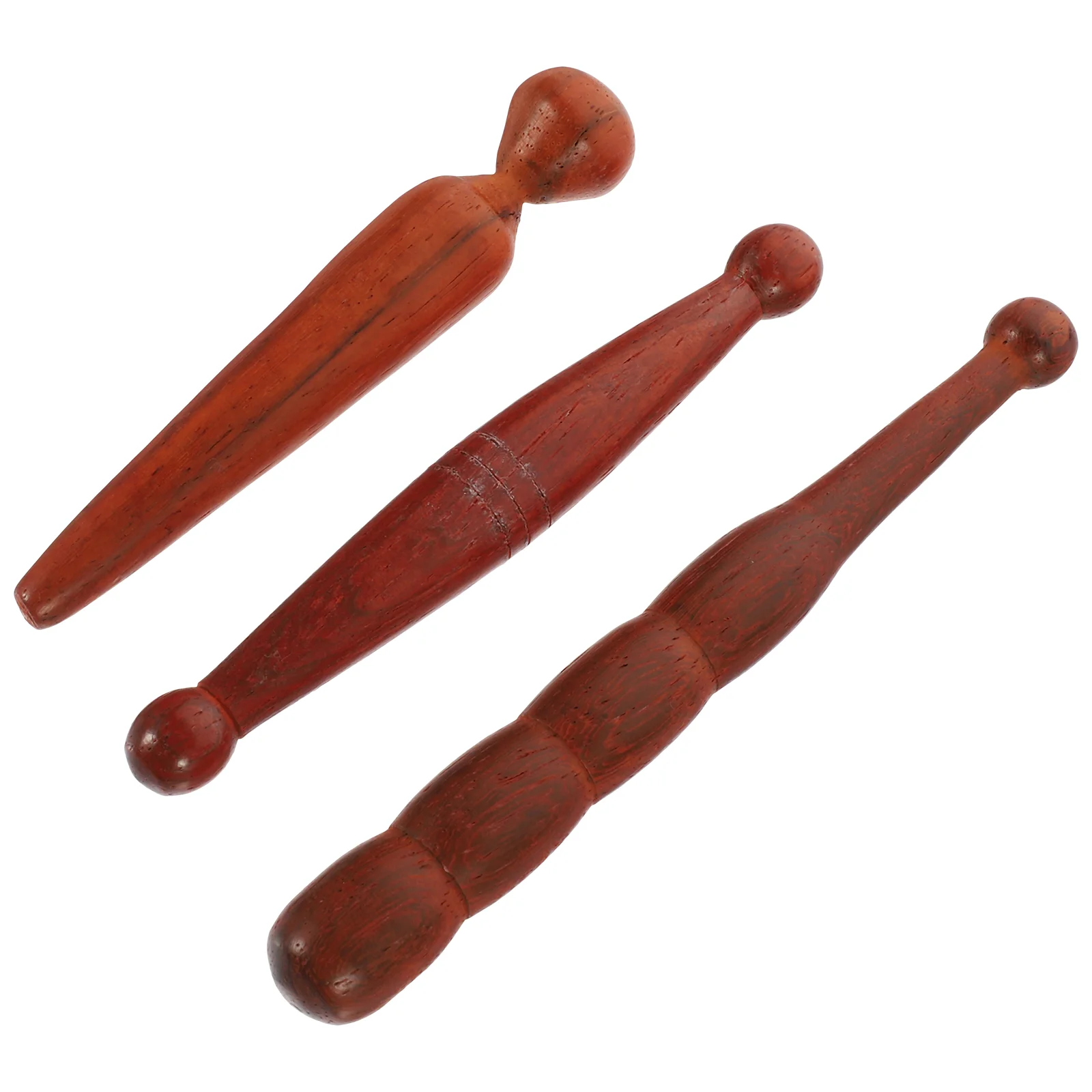 3 Pcs Massager Foot Stick Wooden Tools Sticks Sole of Reflexology Acupressure Pen Rod