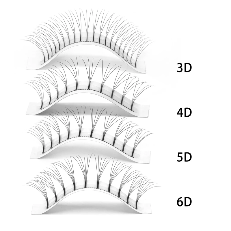 Quewel Long Stem Premade Fans Eyelashes Extension Silk Individual Volume Eyelash 3D/4D/5D/6D False Mink Lash Natural Handmade