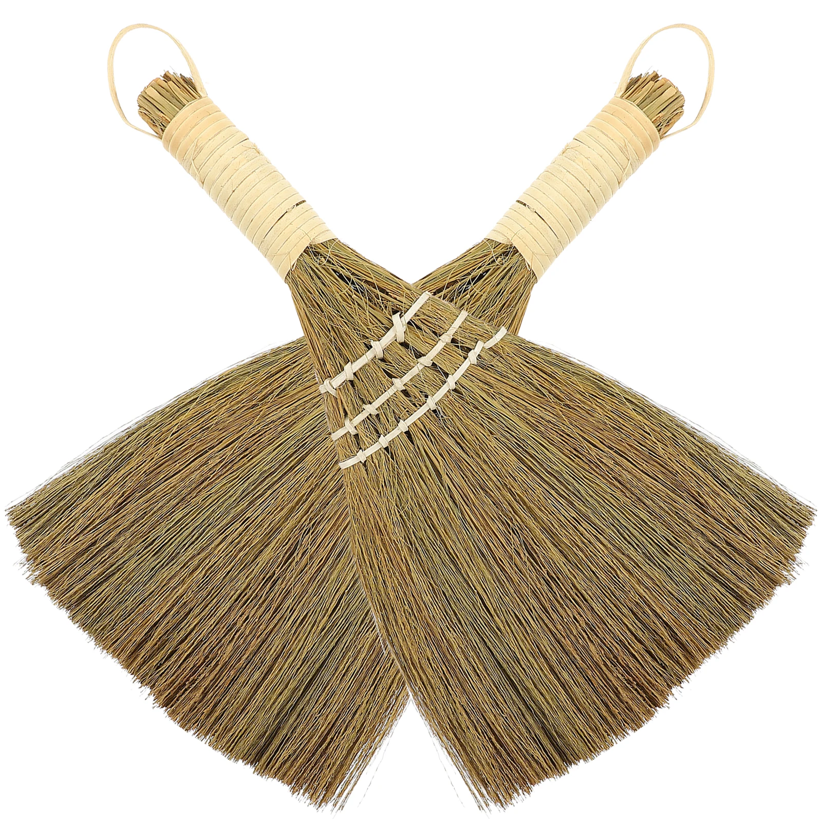 

2pcs Desktop Duster Miscanthus Hand Broom Mini Brooms Small Whisk Broom Cleaning Car Furniture Bookshelves Home Brooms
