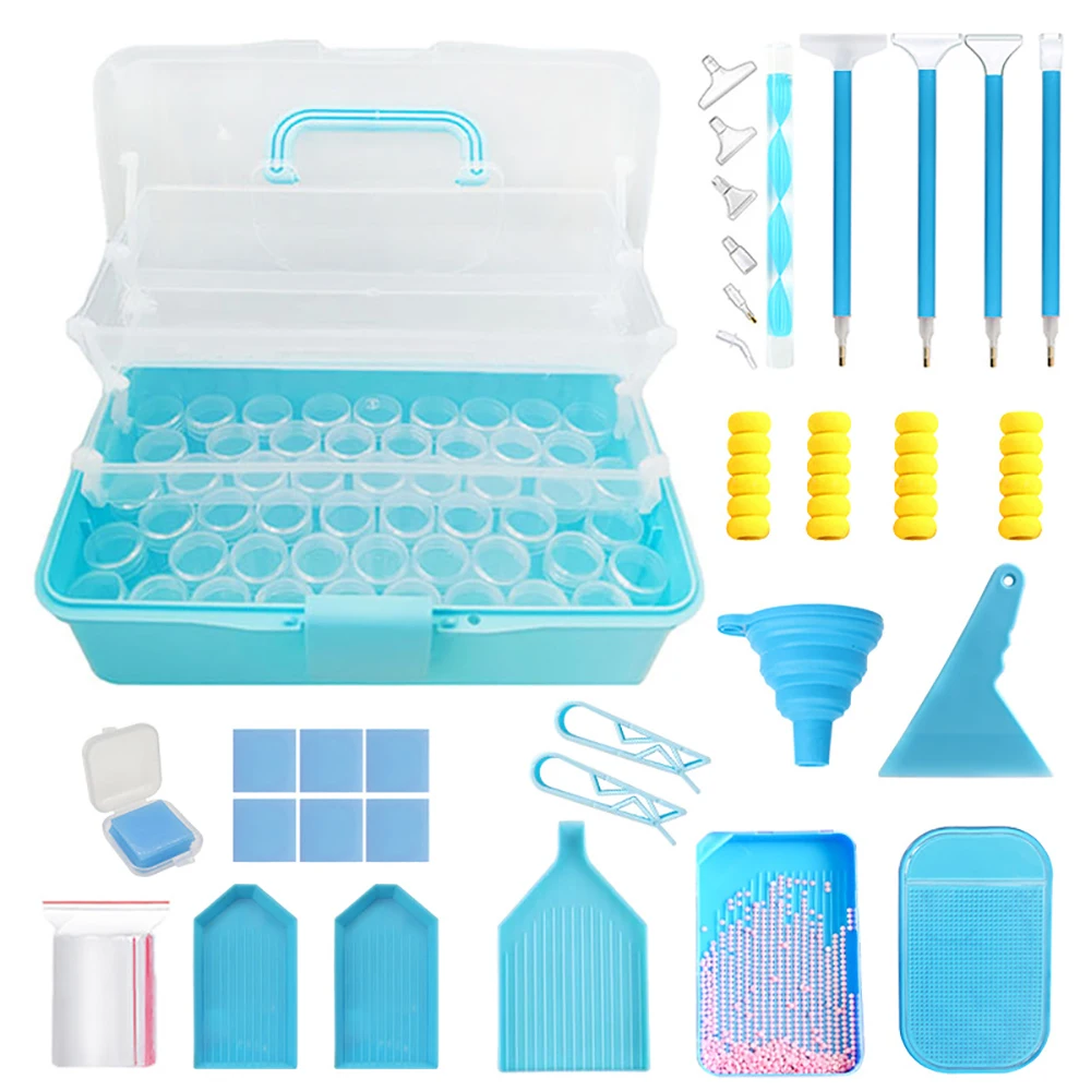 

Diamond Painting Accessories Suitcase Pen Tips Single Placer Organizer Briefcase Beads Storage Box Bag Clearance Tools New Gag