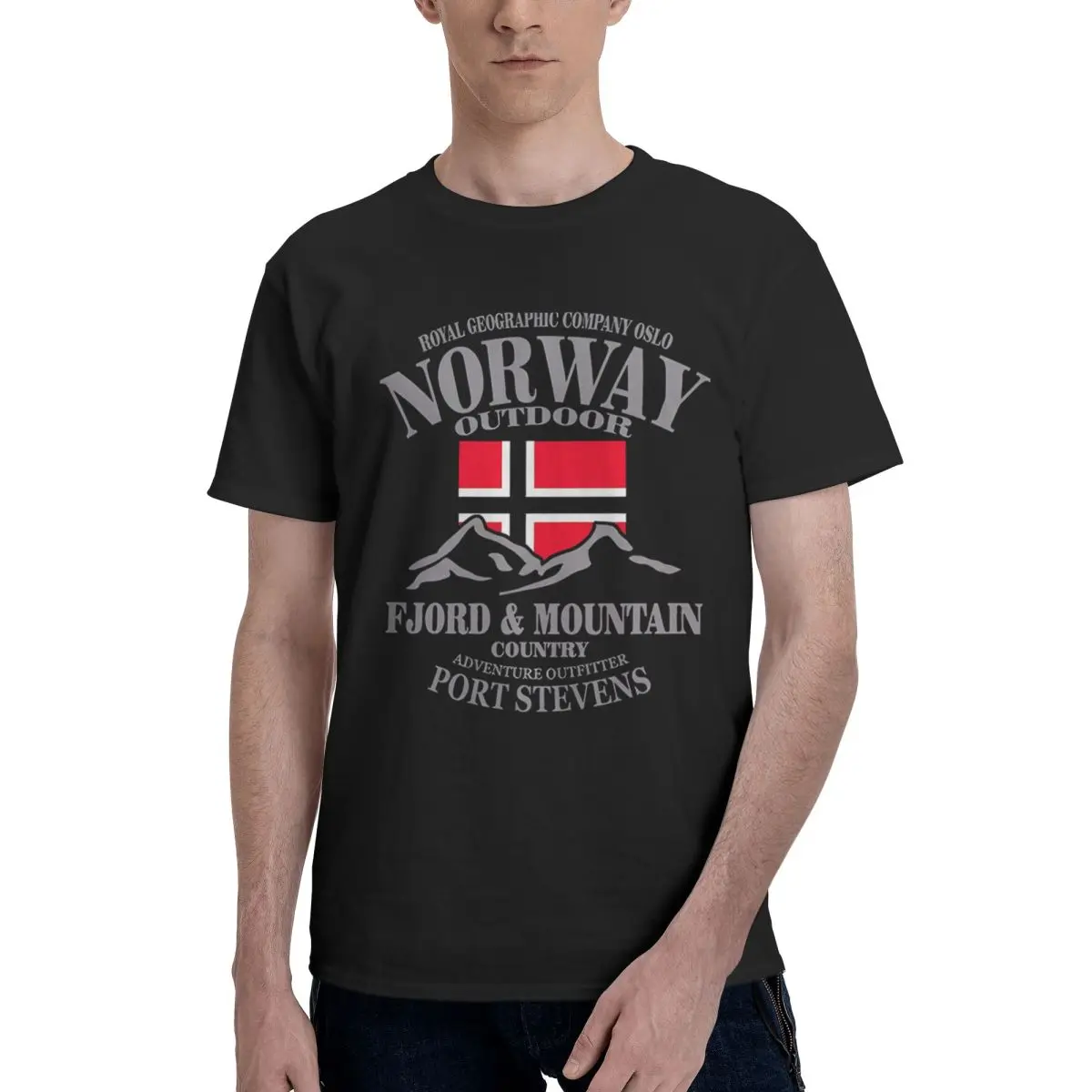 Summer Norway Flag Fjord Mountain 100% Cotton Casual Breathable Confortable T-Shirt Mens Designer Clothes Tshirts Men