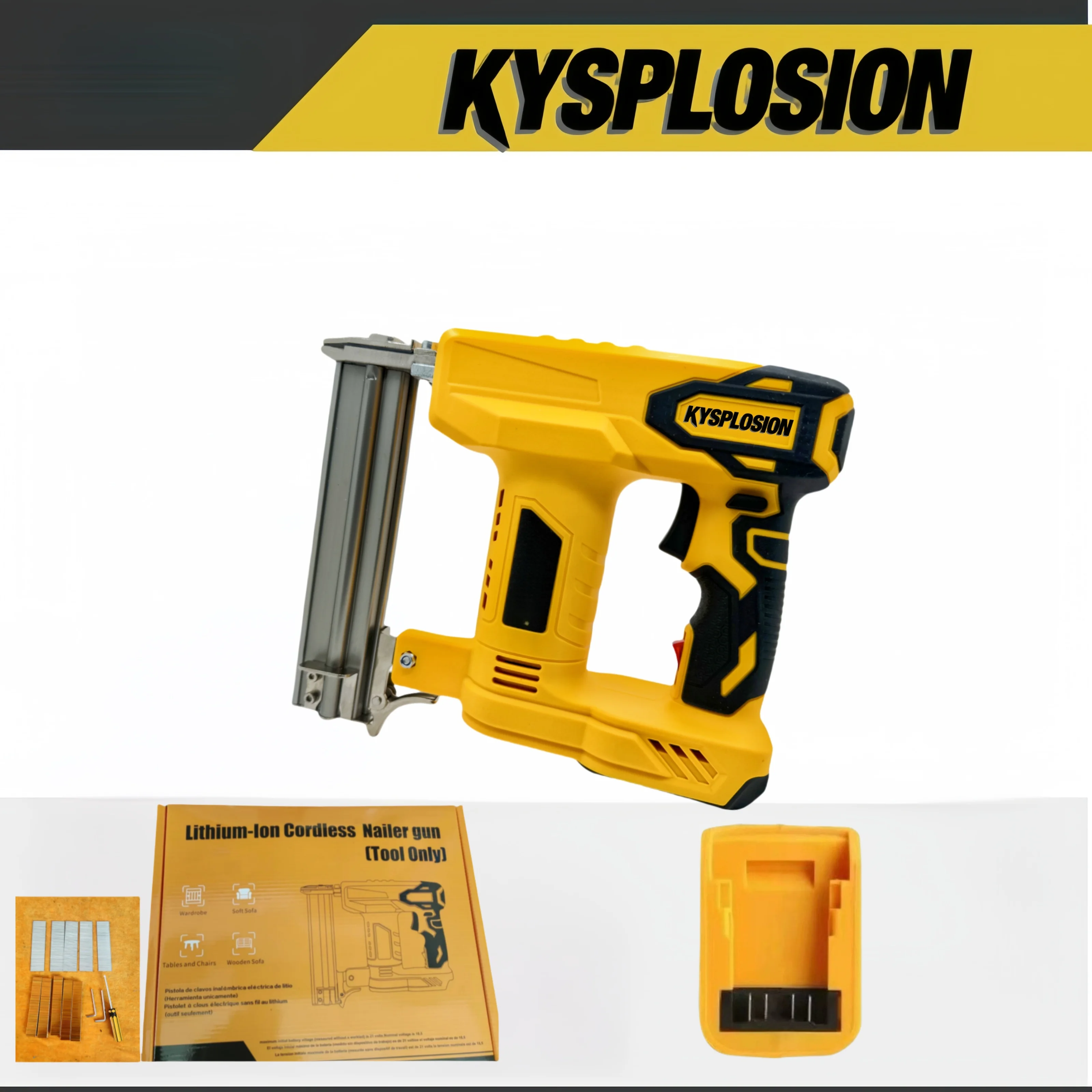 

2-in-1 Cordless Electric Nail Gun/Staple Gun for DeWalt 20V Battery impact nails gun Nailer for home Power tools