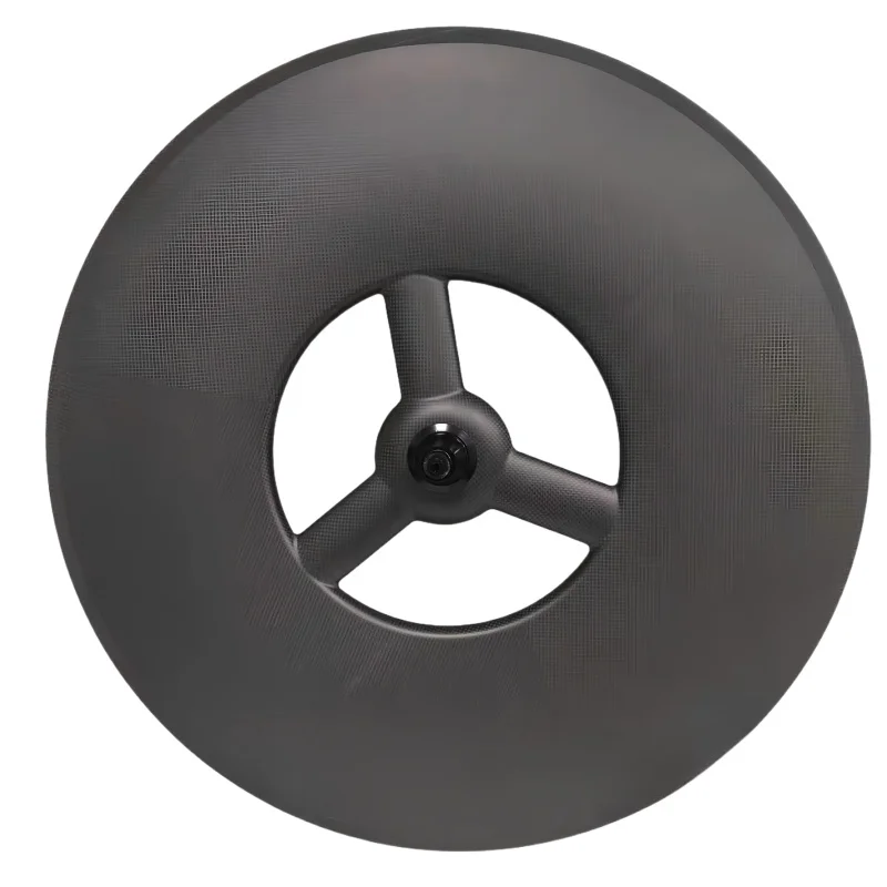 

700C Vertical 3 Spokes Carbon Fiber Bicycle Wheel 28mm Width 180mm Depth for Enhanced Riding Experience