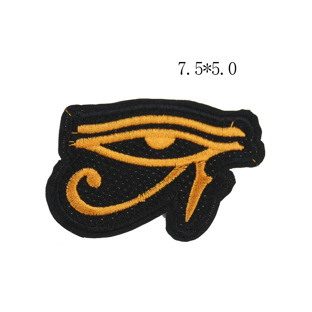 2 sztuk Eye of Horus Patch starożytny egipski Symbol ochrony tkanina haftowana naklejki żelazko na szyć łatka naszywka aplikacja do ubrania