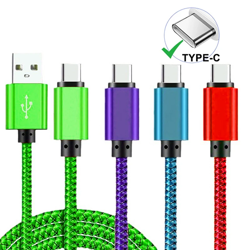 USB A To Type C Cable Fast Charging Nylon Weaving Mobile Phone