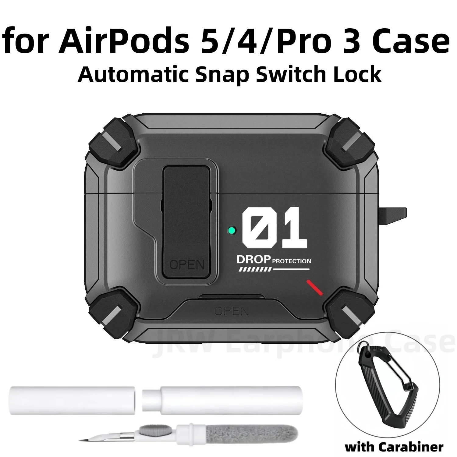 Phone Stand Design for AirPods 5/4/Pro 3 2026 Case Automatic Switch Lock Protective Cover with Cleaner Kit for AirPods 5/4/Pro 3