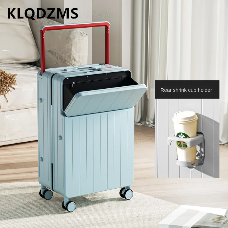 KLQDZMS Cabin Suitcase ABS+PC Front Opening Laptop Boarding Case 22\